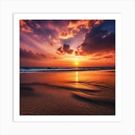 Sunset On The Beach 444 Art Print