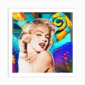 Marilyn - chameleon - nature - colors - photo montage Art Print