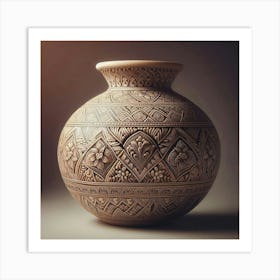 Pottery Vase With Intricate Designs And Patterns (2) Art Print