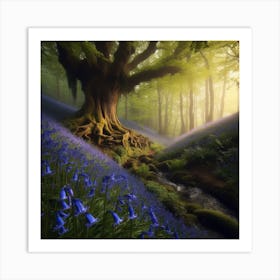 Bluebells In The Forest 1 Art Print