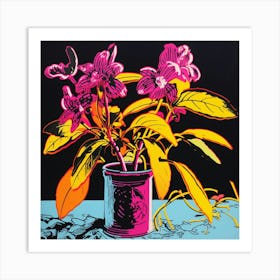 Monkey Orchid 2 Pop Art Illustration Square Art Print