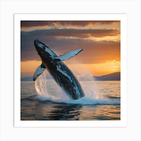 Humpback Whale Jumping 2 Art Print