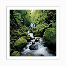 Waterfall In The Forest Art Print