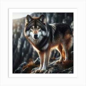 A mountain Wolf Art Print