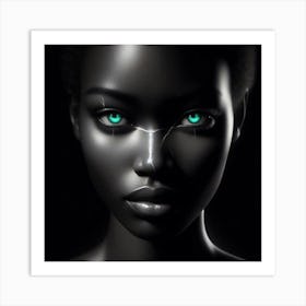 Black Woman With Green Eyes 1 Art Print