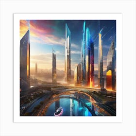 Futuristic Cityscape 90 Art Print