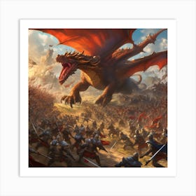 Battle Of The Dragons 1 Art Print