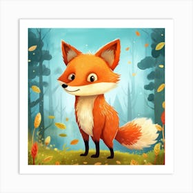 Fox In The Forest Art Print