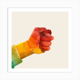 Rainbow Pride Fist Illustration Art Print