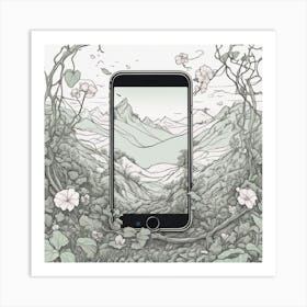 Iphone In The Mountains Art Print