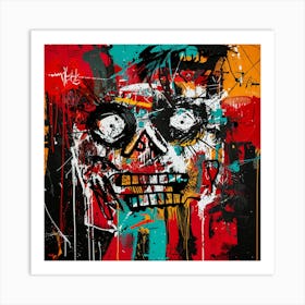 Splatter Skull 3 Art Print