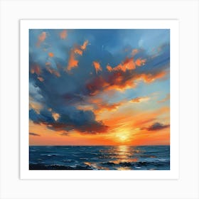 Sunset Over The Sea 4 Art Print