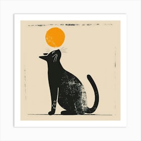 Cat Looking At The Sun Art Print