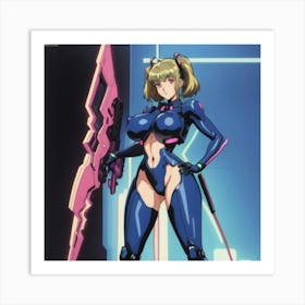 1900's vintage sexy anime girl in mech suits 06 Art Print