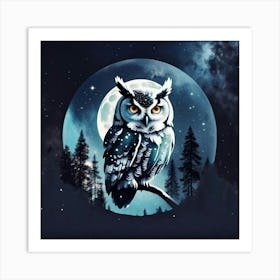 Owl In The Night Art Print