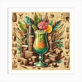 Tiki Cocktail 11 Art Print