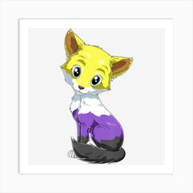 Limited Edition Nonbinary Fox Genderqueer Pride Lgbtq Art Print