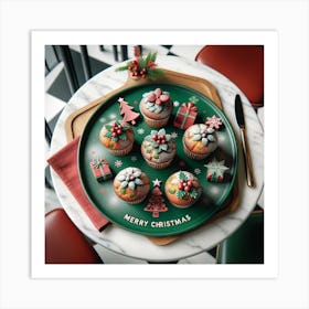 Christmas Cupcakes Art Print