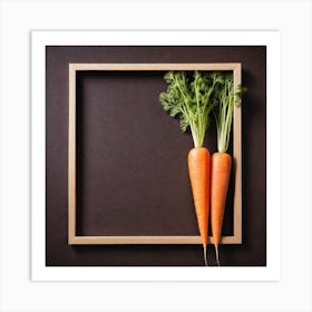 Carrots In A Wooden Frame 1 Art Print