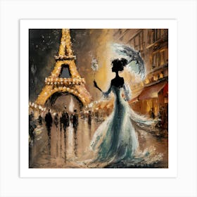 Parisian Essence An Impressionist Silhouette Of Elegance (1) Art Print