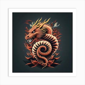 Mystical Chinese Dragon (4) Art Print