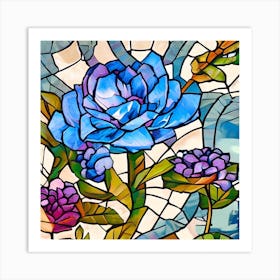 Lavender Blue Mosaic Art Print