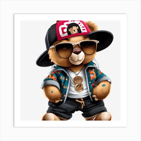 Hip Hop Bear Art Print