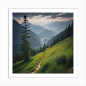 Mountain Path - Mountain Stock Videos & Royalty-Free Footage Art Print