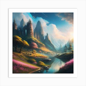 Fantasy Landscape Painting 8 Art Print