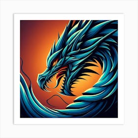 Blue Dragon 3 Art Print