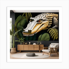 Alligator Bohemian Wall Art Art Print