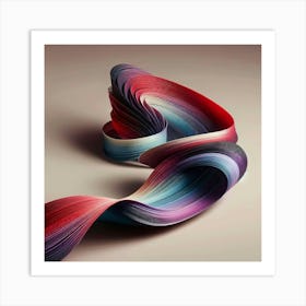 Rainbow Wavy Paper Art Print