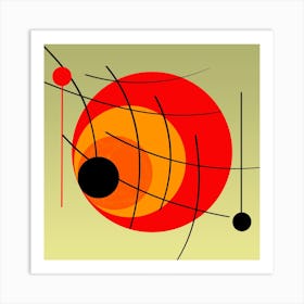 Circle Line Dot Geometric Art Print
