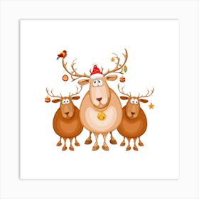 Christmas Reindeer Art Print