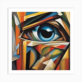 Eye Cubism Style Art Print