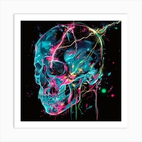 Lightning Skull Art Print