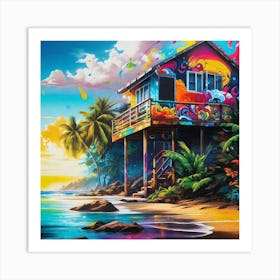 House On The Beach Art Print