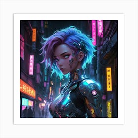 Cyberpunk Girl 2 Art Print