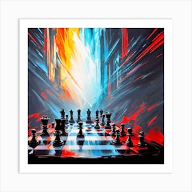 Chess Pieces In The City Art Print