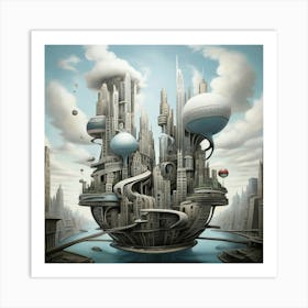 Futuristic City Art print 1 Art Print