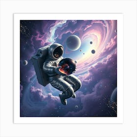 Astronaut In Space Art Print