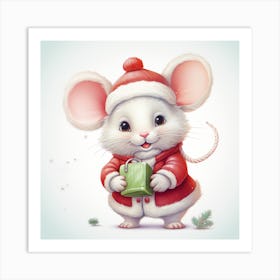 Santa Mouse 11 Art Print