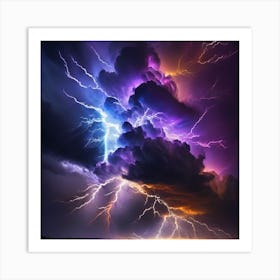 Lightning In The Sky 5 Art Print