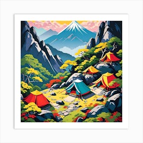 OPAQUE COLORFUL CAMPING Art Print