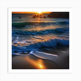 Sunset On The Beach 808 Art Print