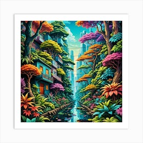 Psychedelic City Art Print