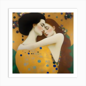 Kiss in style of Klimt Art Print