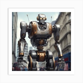 Robot On The Street 54 Art Print