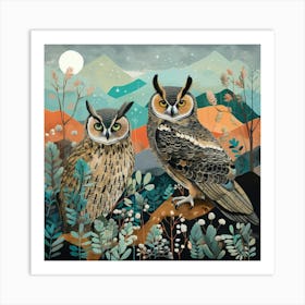 Bird In Nature Great Horned Owl 2 Art Print