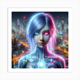 Futuristic Girl 2 Art Print